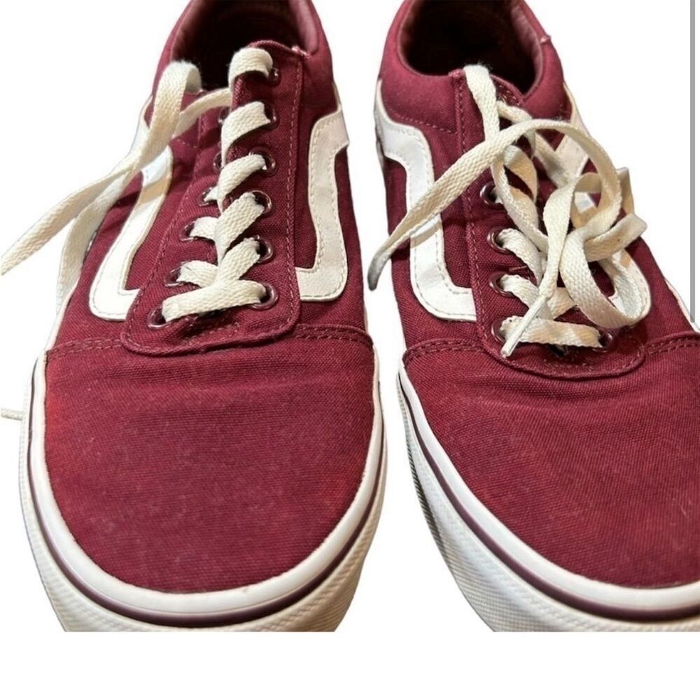 Vans Unisex Burgundy Lace-Up Low-Top Sneakers Casual Athleisure women’s size 8